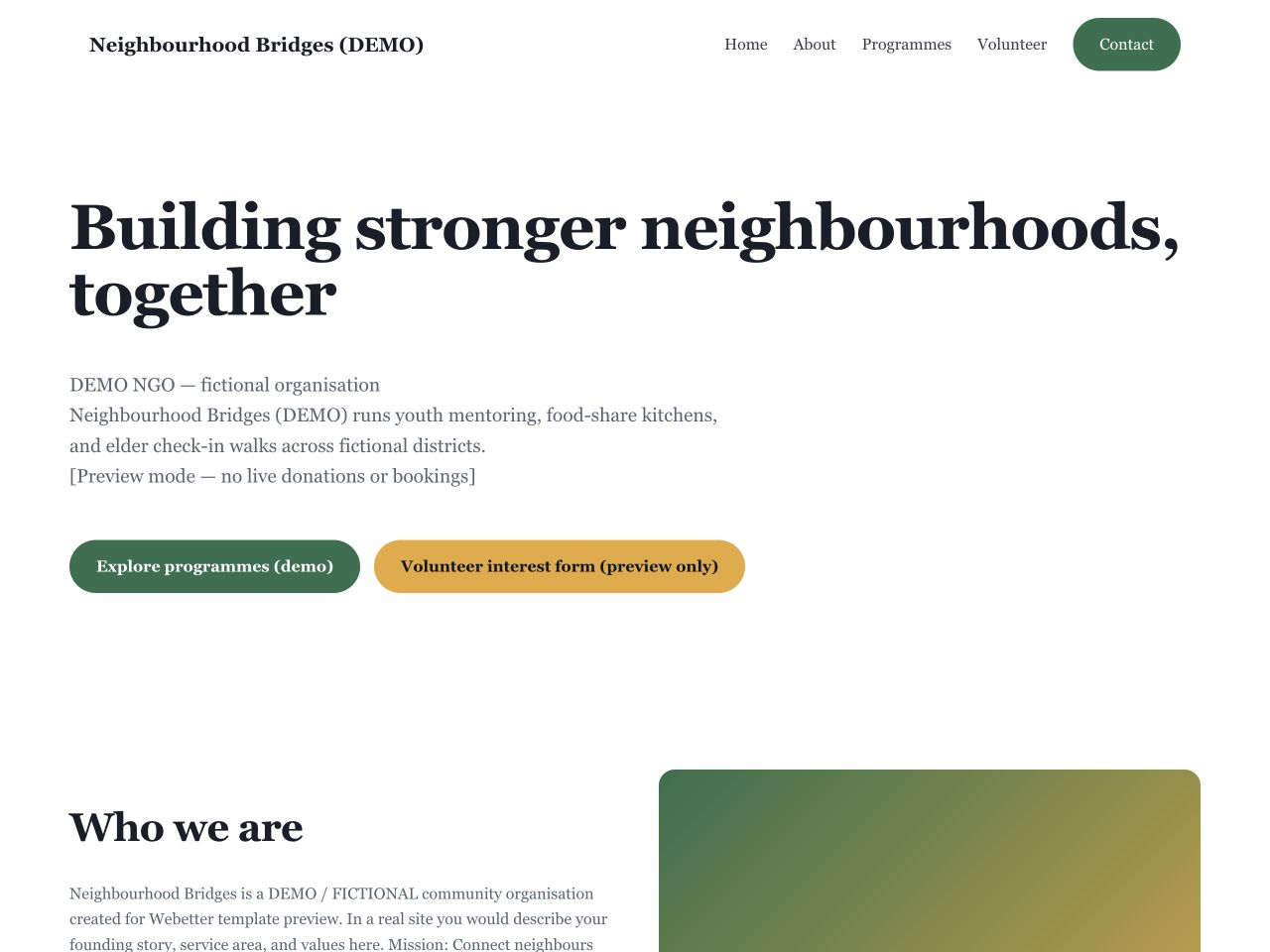 Neighbourhood Bridges — Community Programme