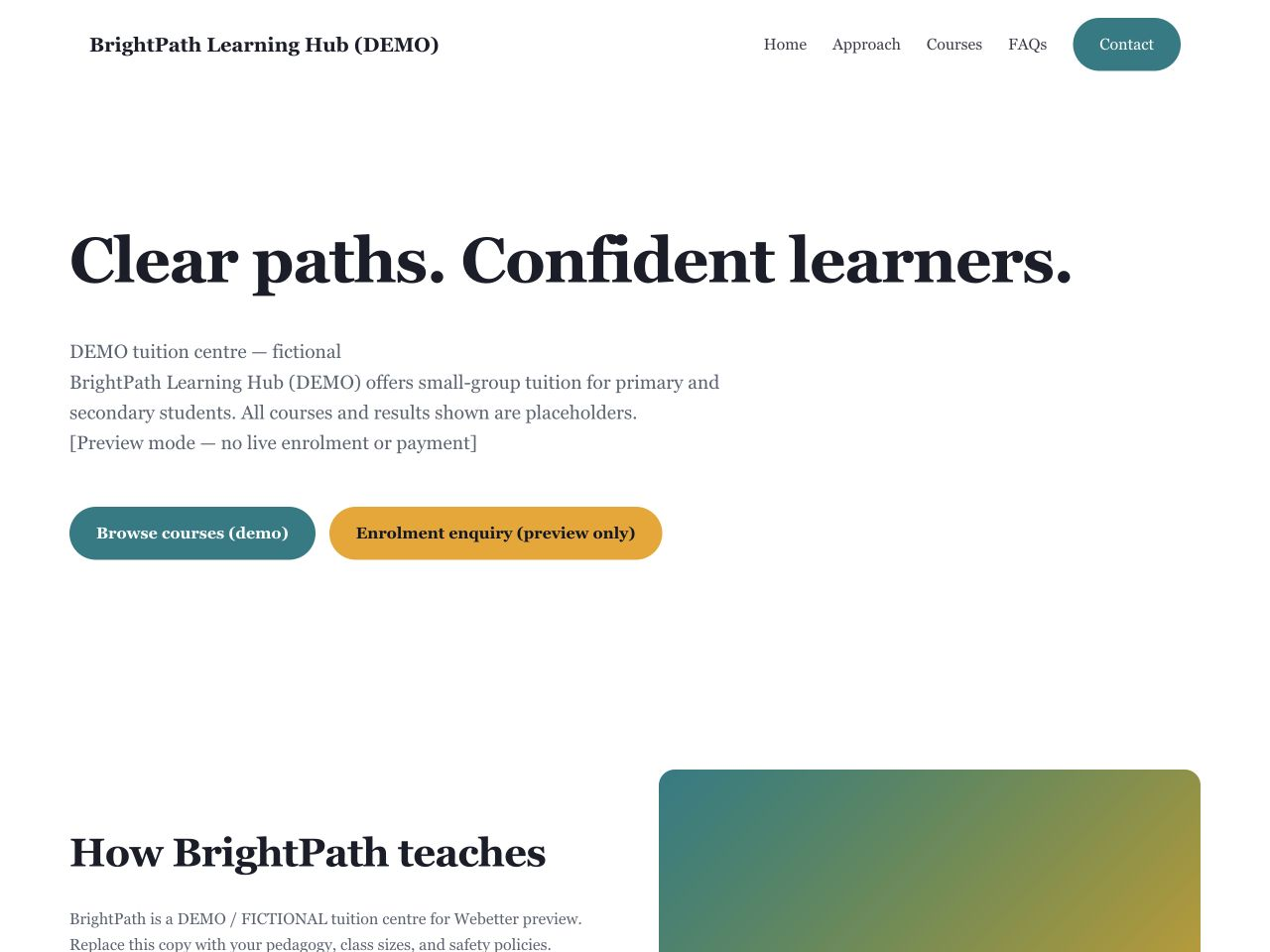 BrightPath Learning Hub — Tuition Centre